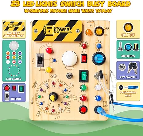 CocoToys Montessori LED Light Switch Busy Board